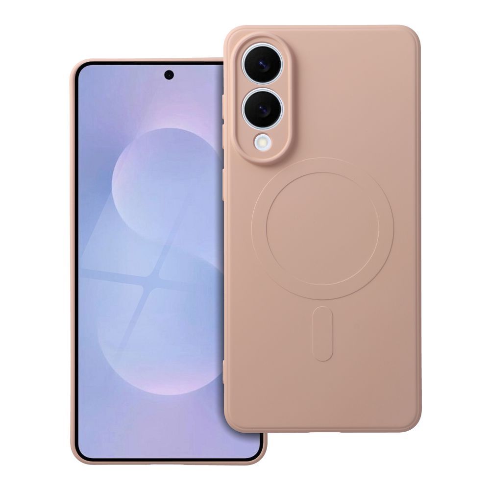 SILICONE MAG COVER viedtālruņa apvalks saderīgs ar Magnētisko SAMSUNG S25 Edge rozā