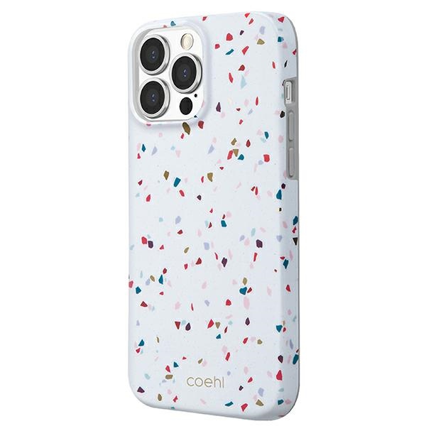 Uniq Coehl Terrazzo viedtālruņa apvalks iPhone 13 Pro Max - balta