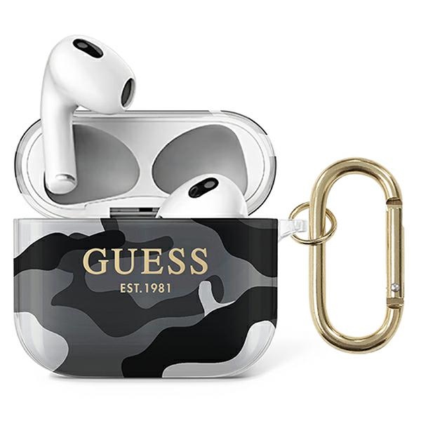 Guess GUA3UCAMG AirPods 3 apvalks melns/melns Camo Collection
