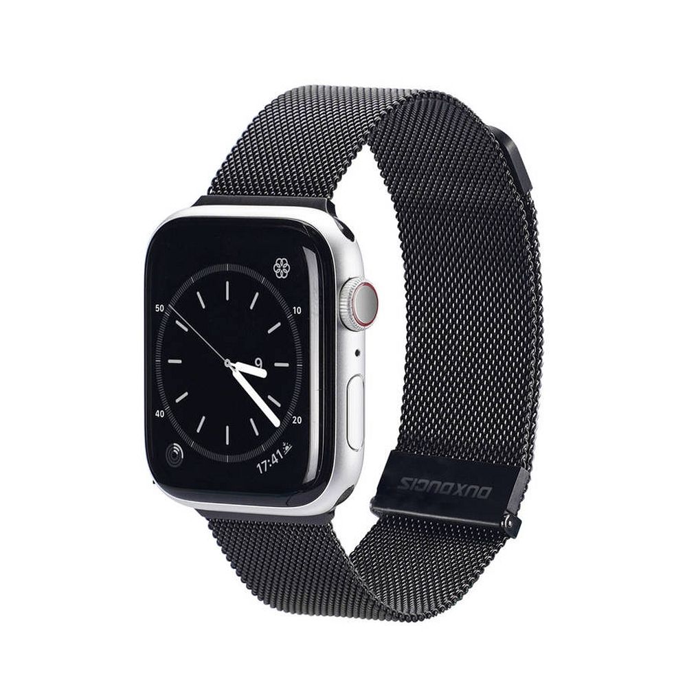 DUX DUCIS siksniņa MILANESE nerūsējošā tērauda magnētiskais Apple Watch 42 / 44 / 45 mm melna