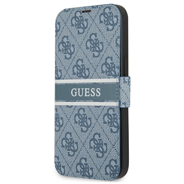 Guess GUBKP13S4GDBL iPhone 13 mini 5.4" zils/zils grāmatas tipa apvalks 4G Stripe