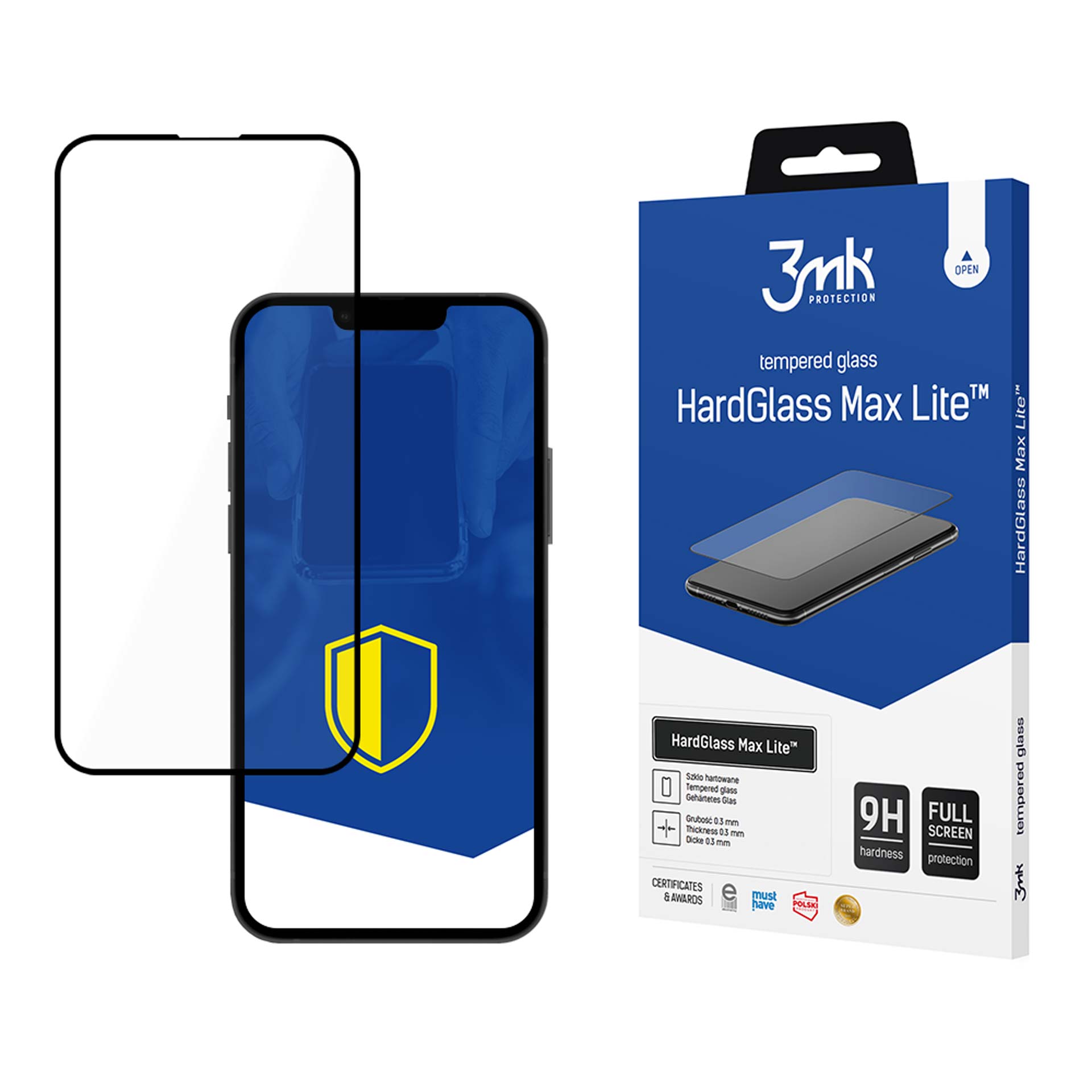 Rūdītais stikls iPhone 13 Pro Max 9H no 3mk Cietais stikls Lite sērijas