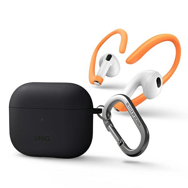 Uniq Nexo apvalks AirPods 3 + silikona ausu āķi - pelēks