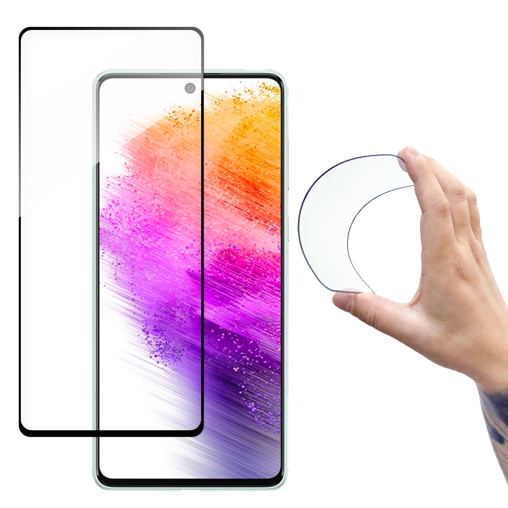Wozinsky pilna pārklājuma Flexi Nano stikla plēve rūdītais stikls ar rāmi Samsung Galaxy A73 caurspīdīgs