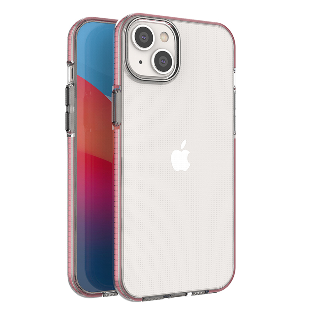 Spring Case viedtālruņa apvalks iPhone 14 Plus silikona apvalks ar rāmi gaiši rozā