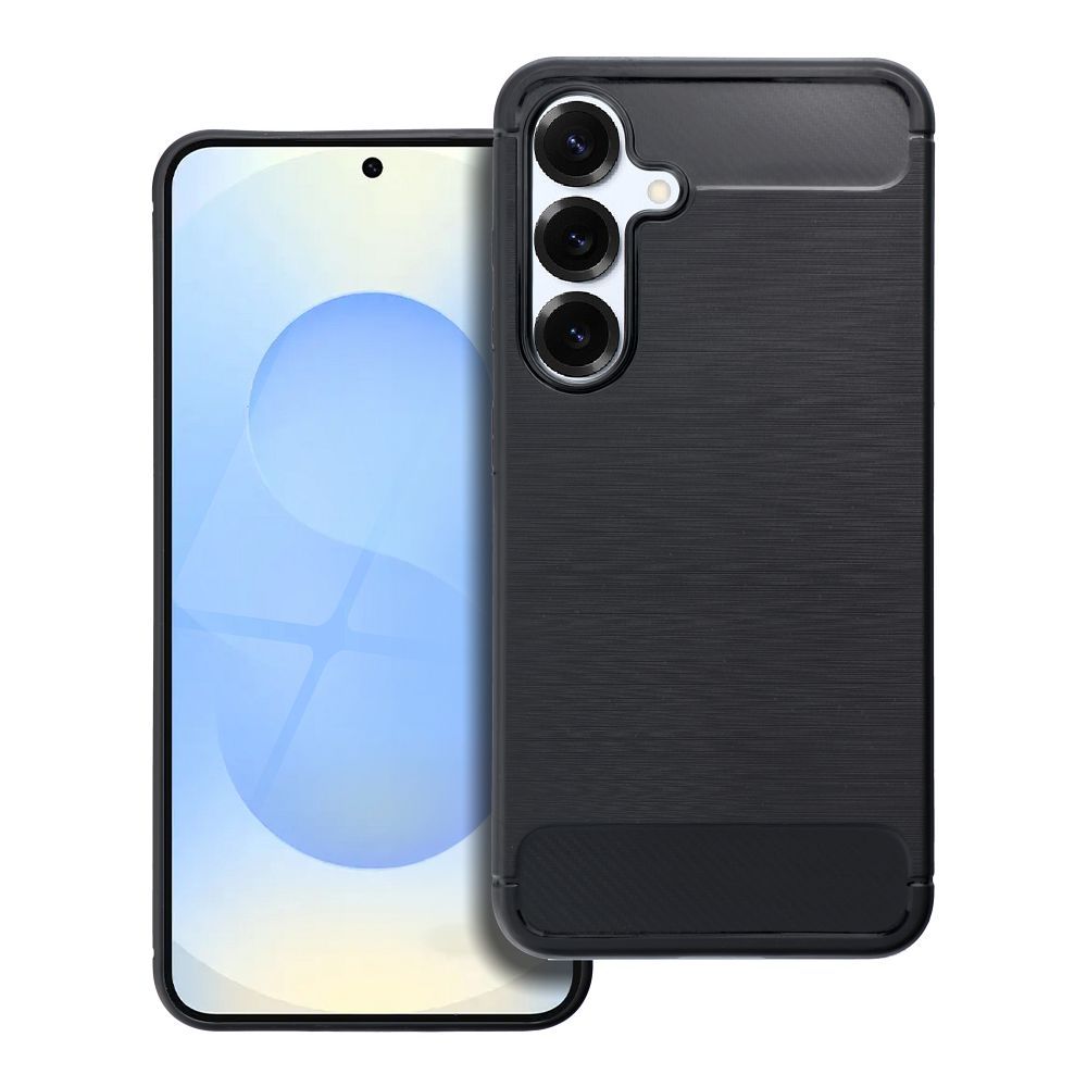 Oglekļa šķiedras apvalks viedtālrunim SAMSUNG S25 - melns