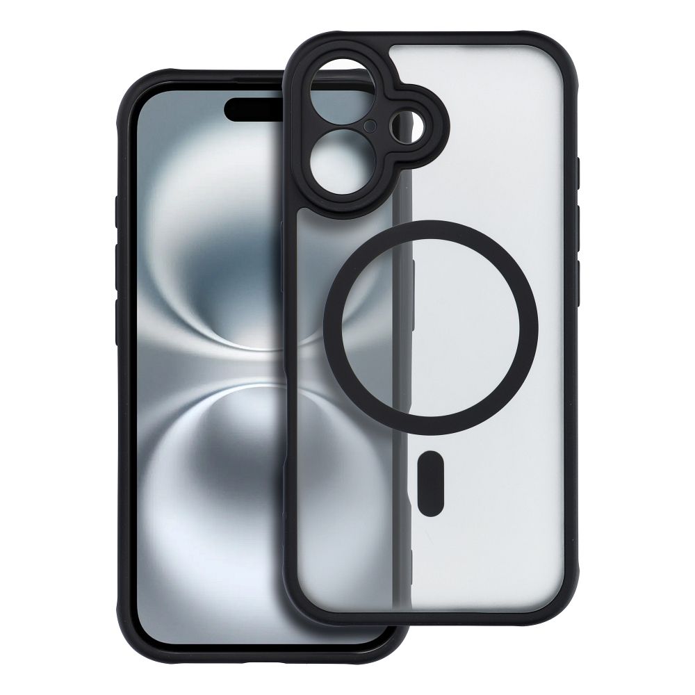 FULL MATTE MAG COVER viedtālruņa apvalks, saderīgs ar MagSafe, paredzēts IPHONE 16 melns