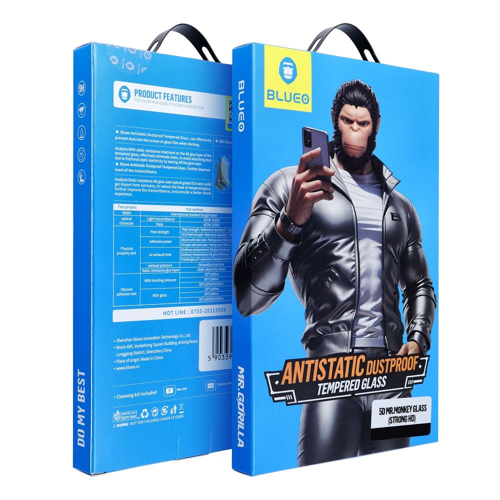 5D Mr. Monkey stikls - Samsung Galaxy S25 Plus melns (Strong Lite)