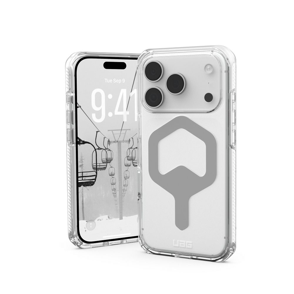 UAG Urban Armor Gear viedtālruņa apvalks PLYO saderīgs ar MagSafe iPhone 17 Pro ledus / sudrabs