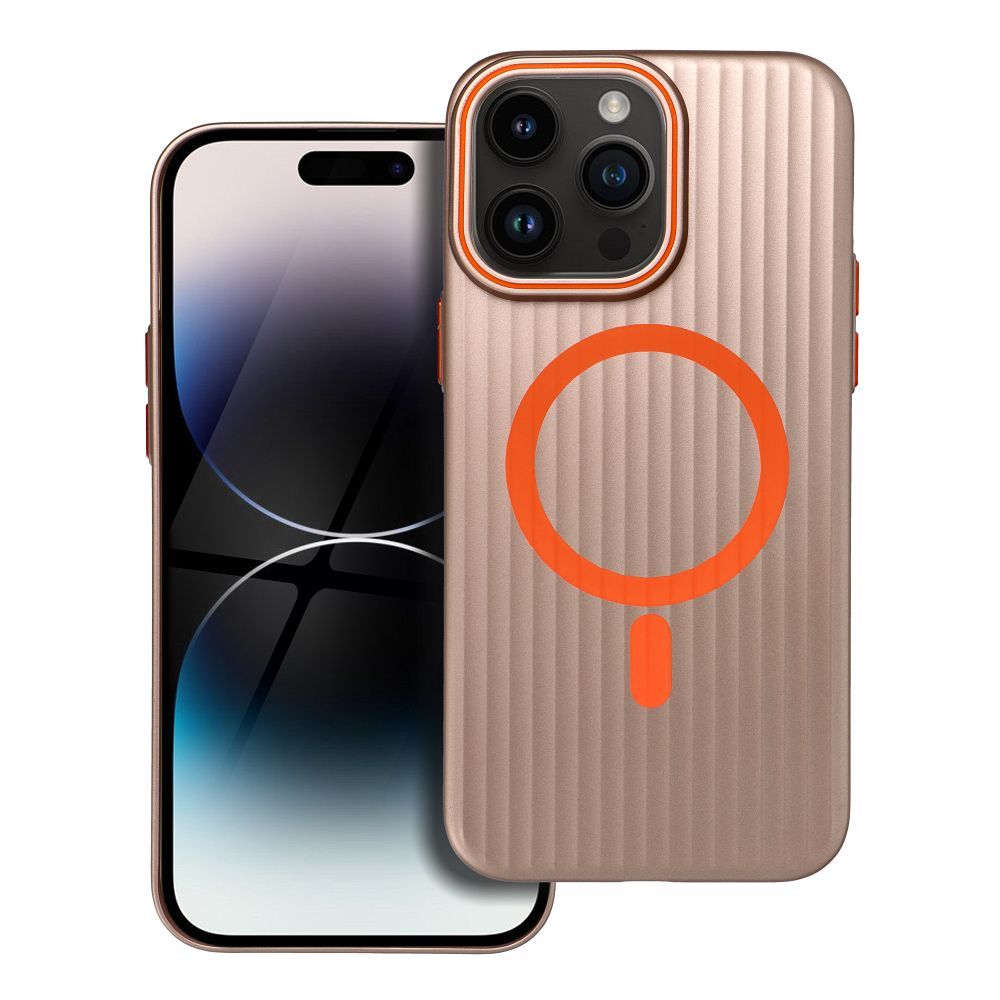 Viedtālruņa apvalks SIMPLY, saderīgs ar MagSafe, paredzēts iPhone 14 Pro Max, titāna smilšu krāsas apvalks