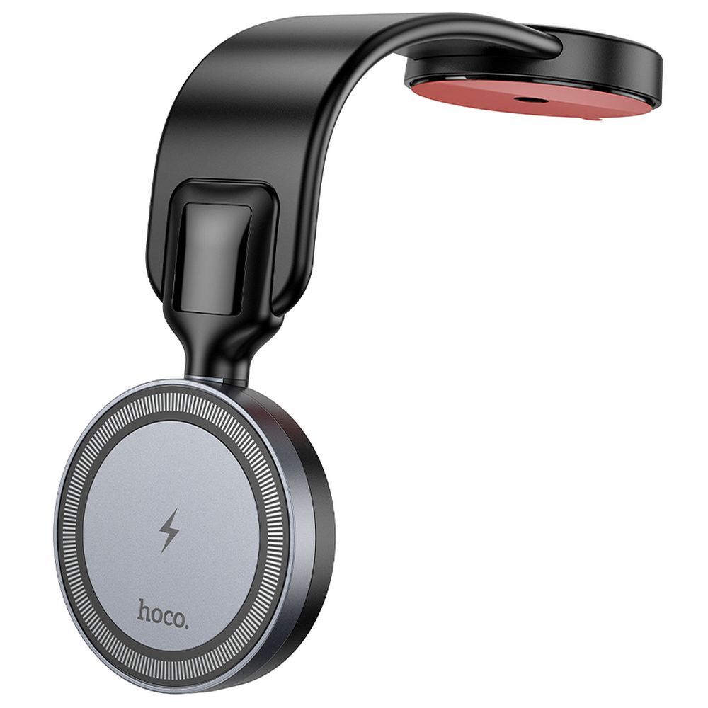 HOCO automašīnas turētājs ar bezvadu uzlādi centrālajai konsolei saderīgs ar MagSafe 15W HW29 melns metālisks pelēks