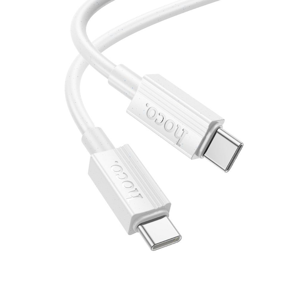 Kabelis USB-C uz USB-C Hoco 3A 60W 1 m X107 balts