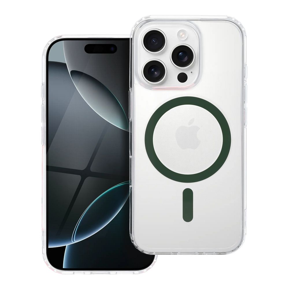 Drop Glue Krāsains Gredzens Magnētiskais Viedtālruņa apvalks saderīgs ar MagSafe IPHONE 13 PRO MAX tumši zaļa