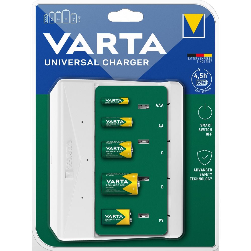 VARTA UNIVERSĀLAIS LĀDĒTĀJS 57658 9V, R14, R20 (bez baterijām)