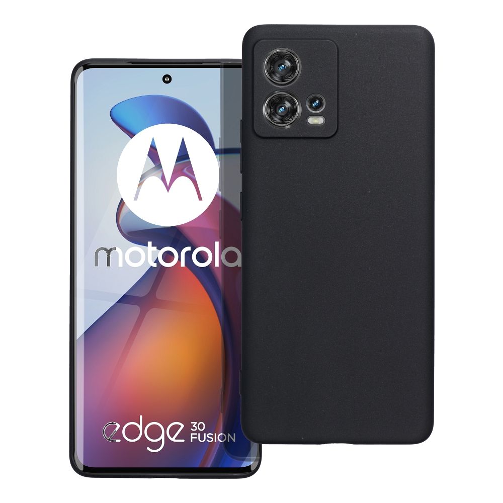 Matētais viedtālruņa apvalks MOTOROLA EDGE 30 Fusion - melns (m)