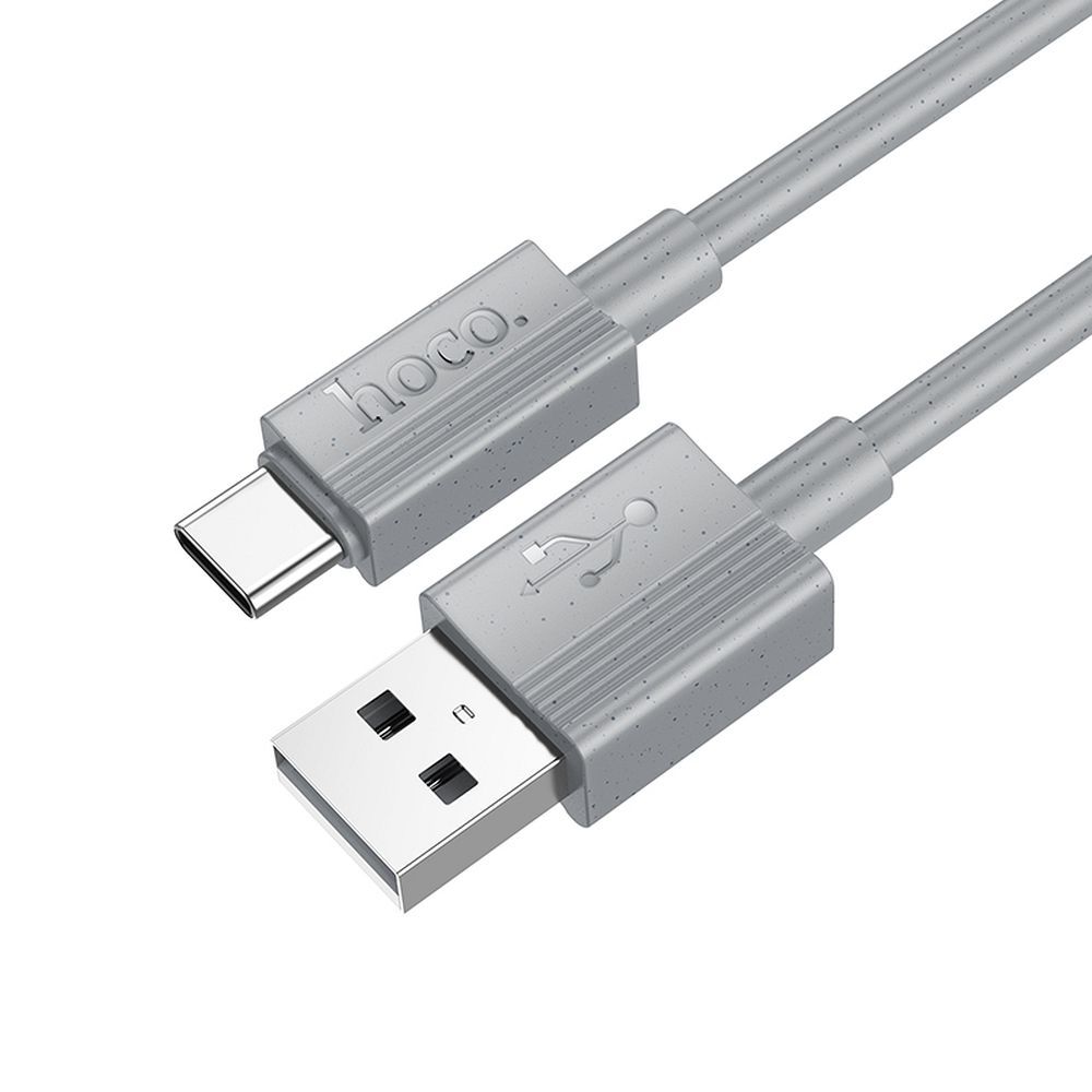 Kabelis USB-A uz USB-C Hoco 3A 1 m X107 pelēks