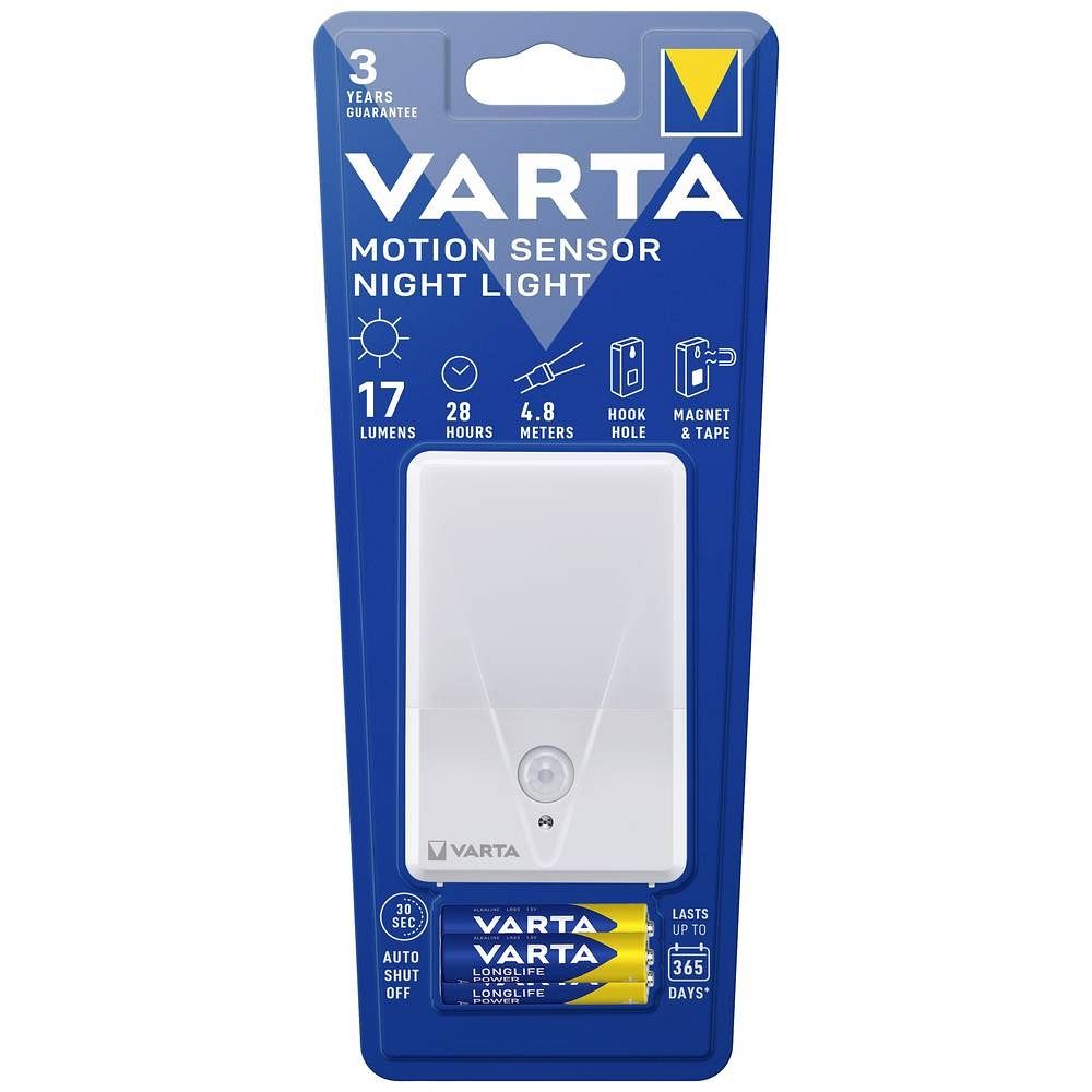VARTA kustības sensora nakts lampa 16624 + 3 x baterijas R3 (AAA)