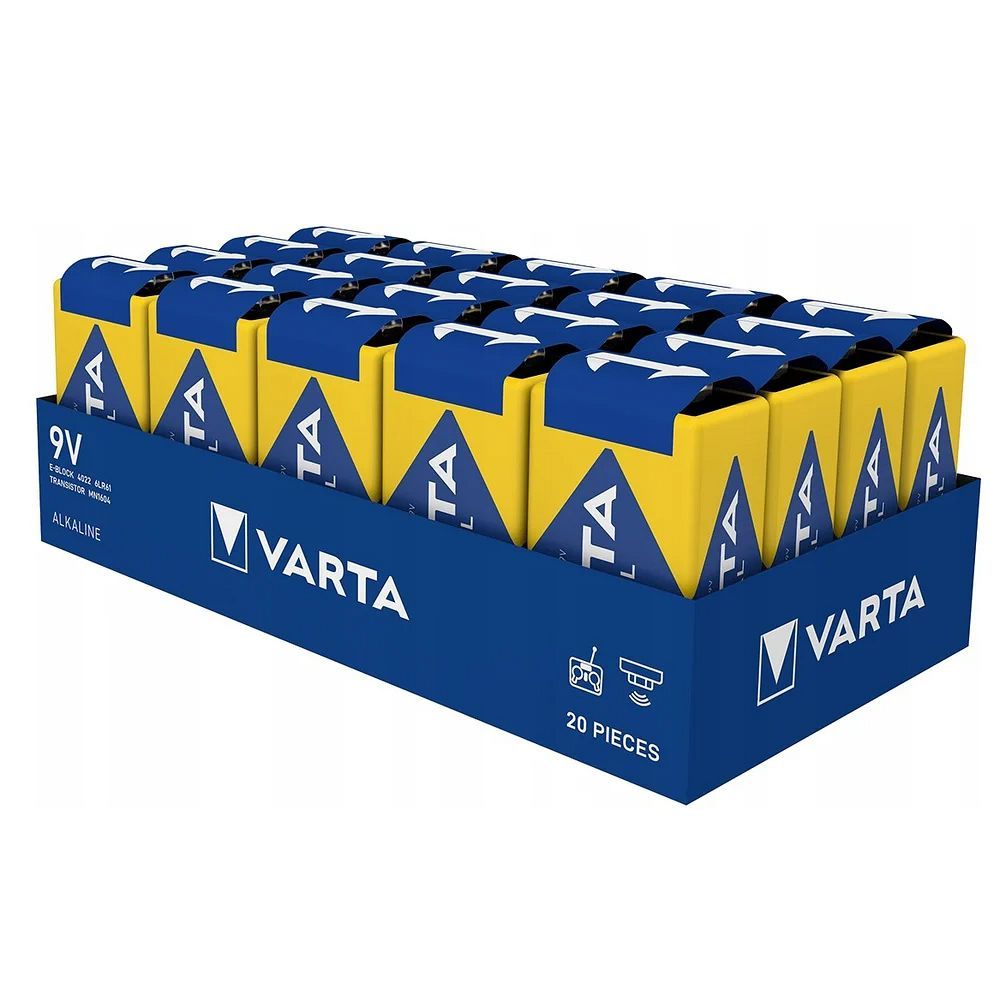 VARTA alkalīnā baterija R9 (6LR61) 9V Industrial Pro 20 gab.