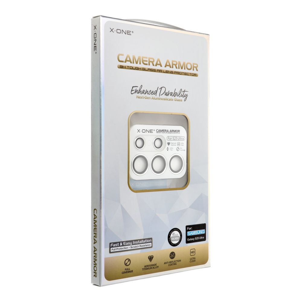 X-ONE Sapphire Kameras Aizsargs - Samsung Galaxy S25 Ultra - sudrabains