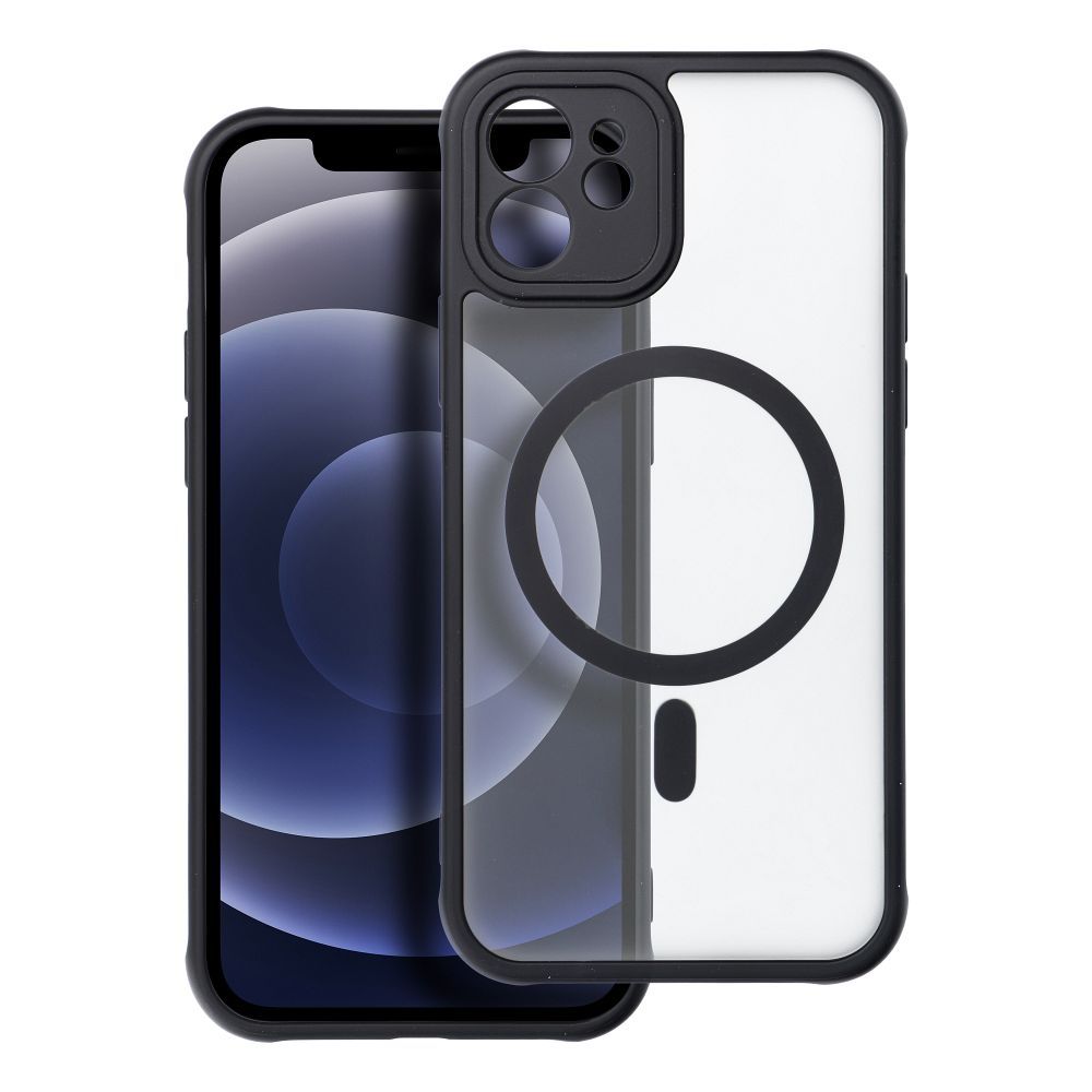 FULL MATTE MAG COVER magnētiskais viedtālruņa apvalks, saderīgs ar MagSafe, paredzēts IPHONE 12, melns