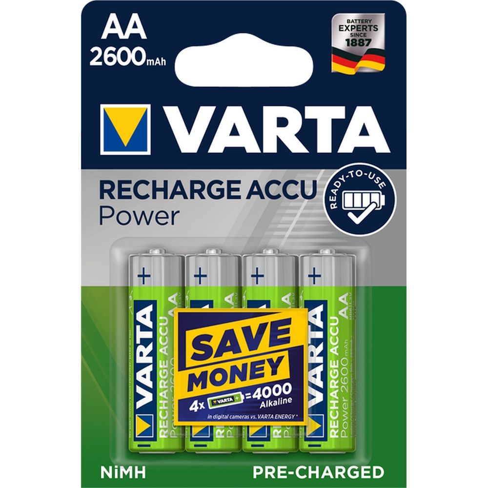 VARTA uzlādējama baterija R6 (AA) 2600mAh Accu Power 4 gab.