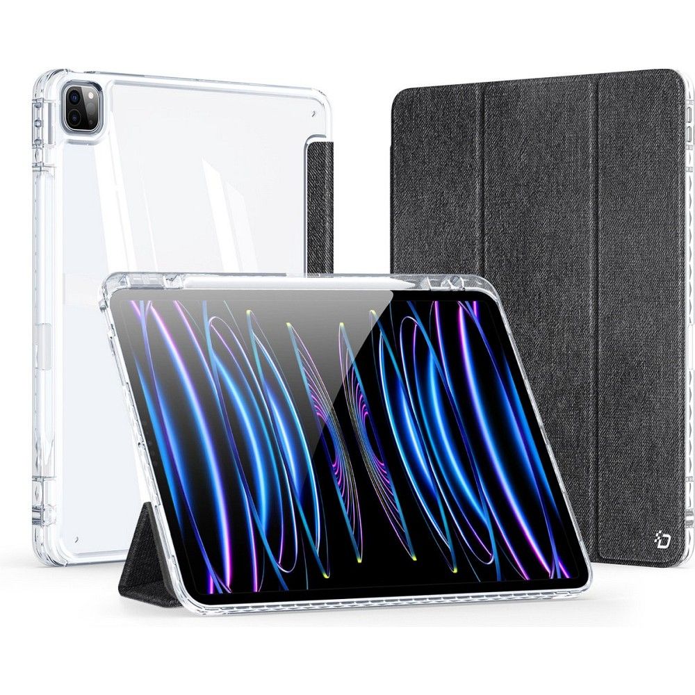 DUX DUCIS planšetdatora maciņš (m) UNID saliekams ar zīmuli uzglabāšanas vietu iPad Pro 13 (2024) melns