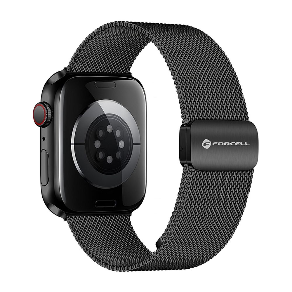 FORCELL F-DESIGN FA14 magnētiskā nerūsējošā tērauda siksniņa APPLE pulkstenim 38 / 40 / 41 mm melna