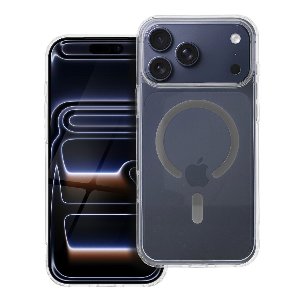 Drop Glue Krāsains Gredzens Magnētiskais Viedtālruņa apvalks saderīgs ar MagSafe IPHONE 17 Pro Max pelēka