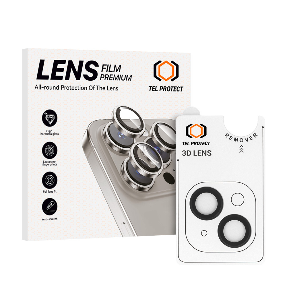 Aizsargstikls Tel Protect 3D Lens uz kameras Iphone 13/13 Mini melns (2 objektīvi)