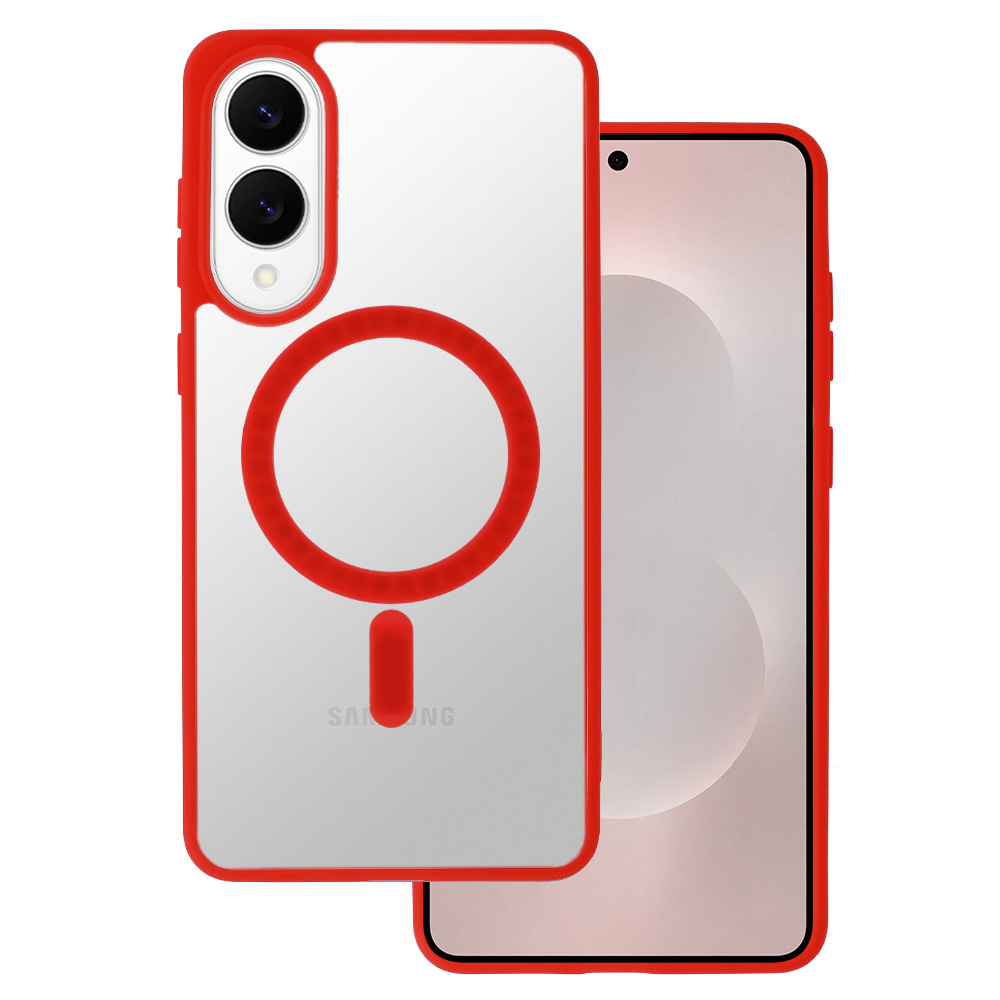 Akrila krāsains Magsafe apvalks Samsung Galaxy S25 Edge sarkans