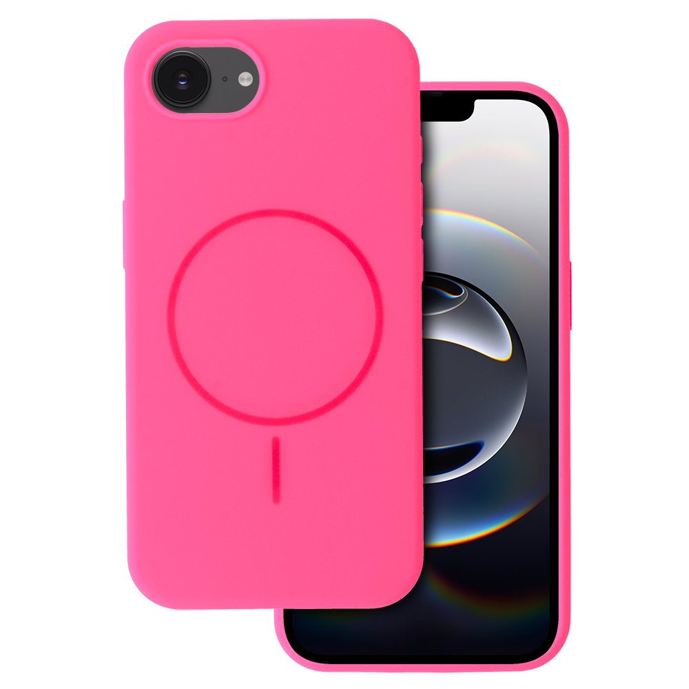 Magnētisks plānais silikona viedtālruņa apvalks Iphone 16e (m) - rozā