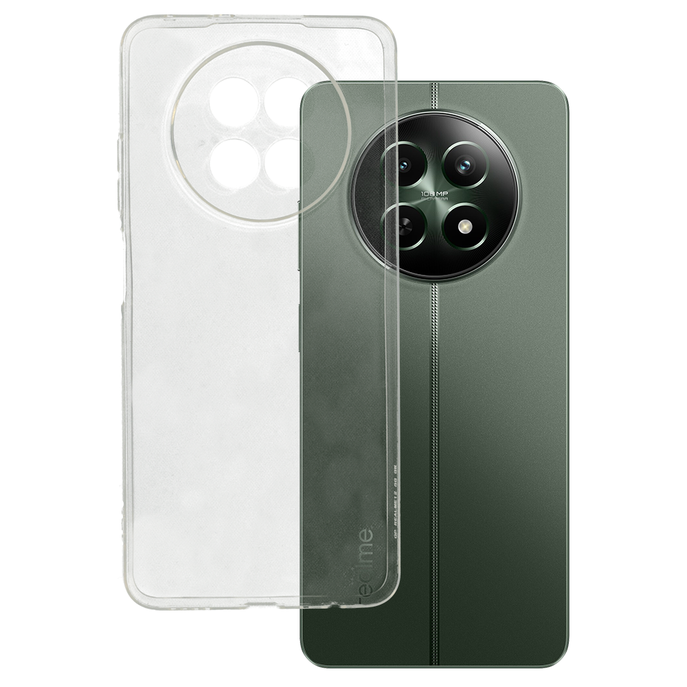 Īpaši plāns 1mm viedtālruņa apvalks Realme 12 5G caurspīdīgs