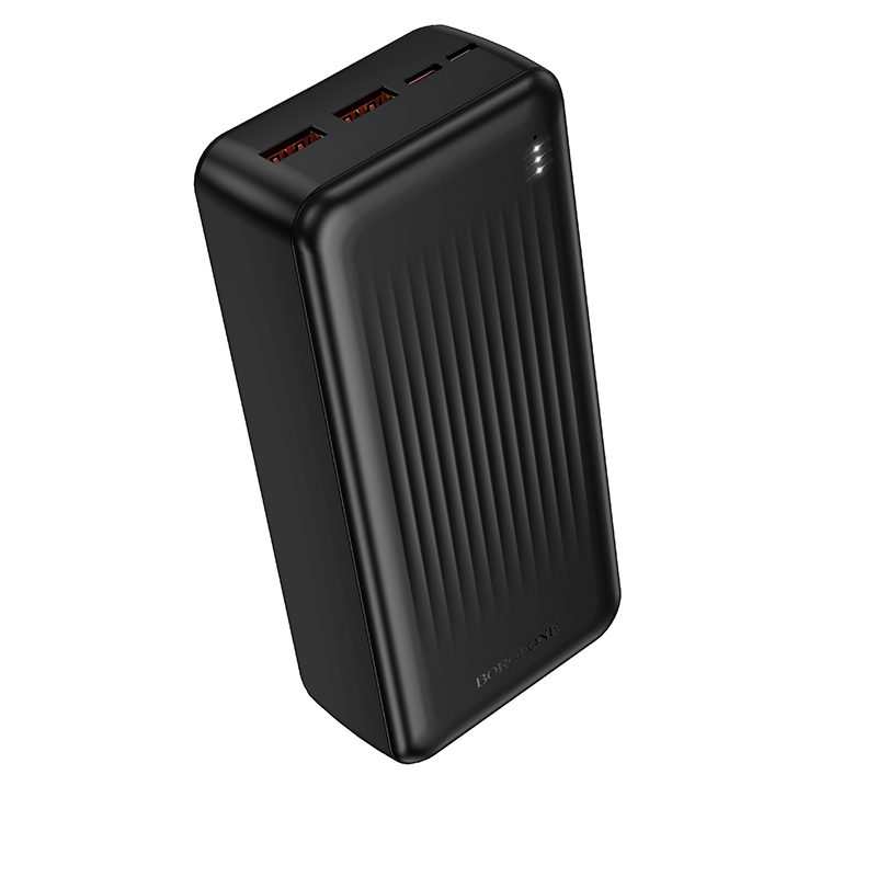 Borofone portatīvais lādētājs 30000mAh BJ80B Clever - 2xUSB + Type C - QC 3.0 22,5W PD 20W melna
