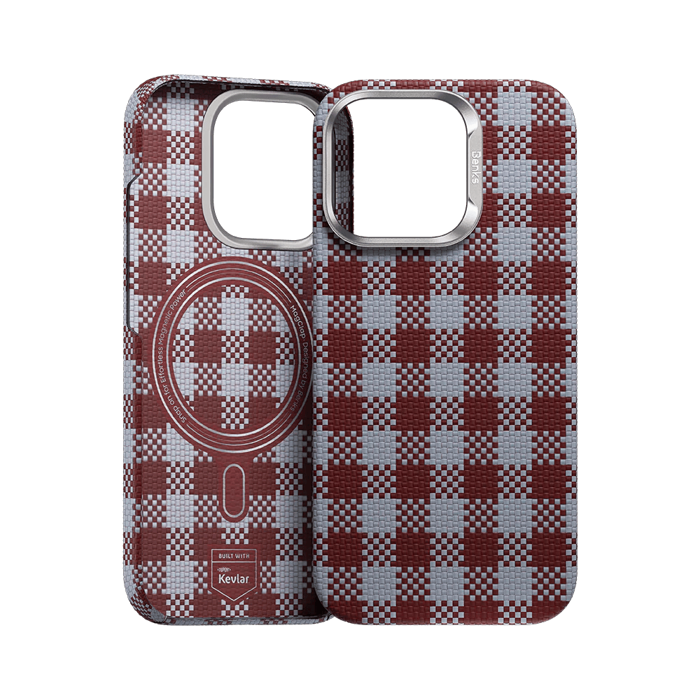 Benks magnētiskais Armor Vichy Kevlar apvalks (RF66) iPhone 16 Pro Max sarkans