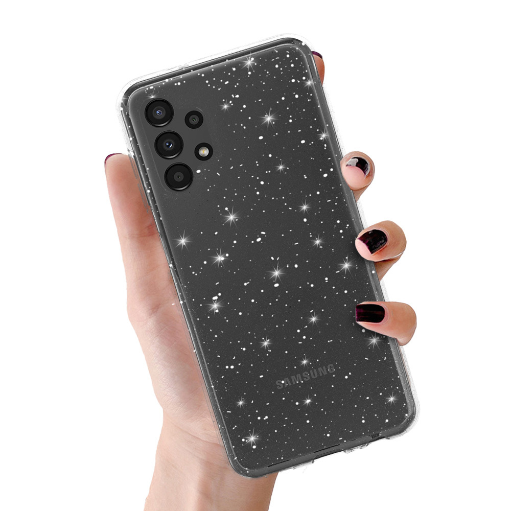 Kristāla spīdīgs viedtālruņa apvalks Samsung Galaxy A13 4G Sudraba