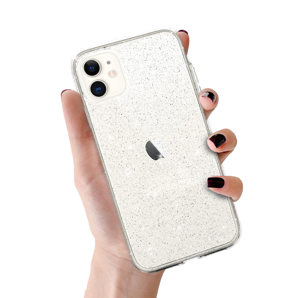 Crystal Glitter apvalks Iphone 11 sudraba