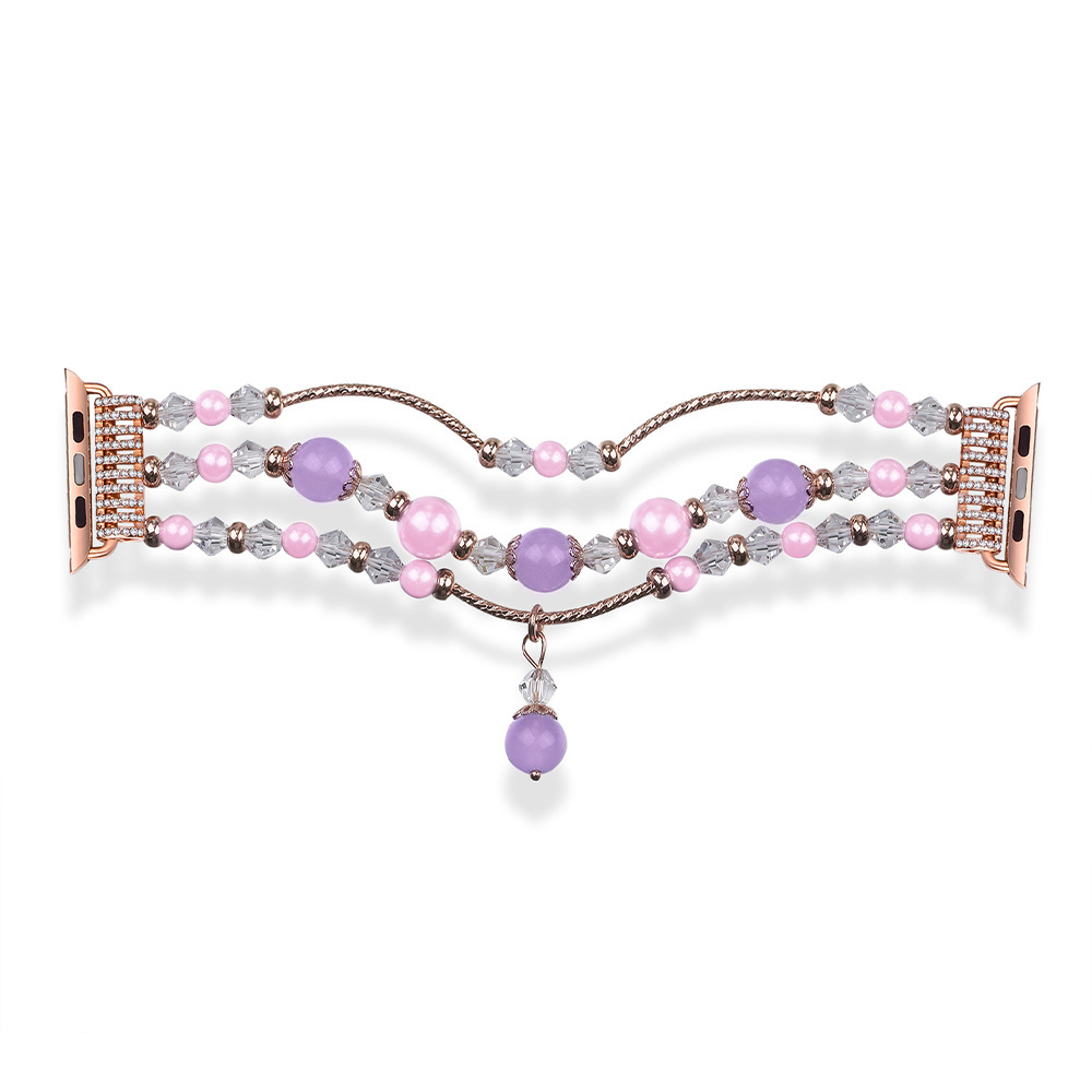 Aproces cilpa Apple Watch 42/44/45 dizains 4 zelta-violeta