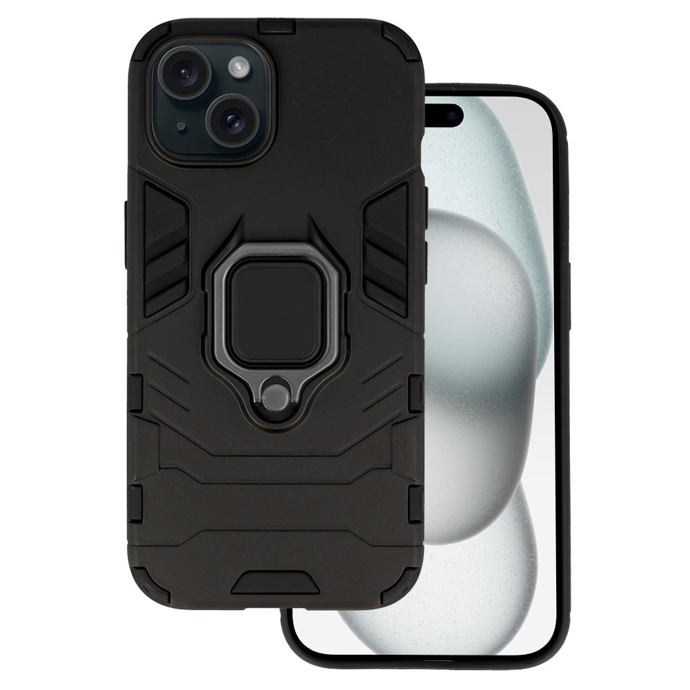 Ring Armor viedtālruņa apvalks iPhone 15 melns