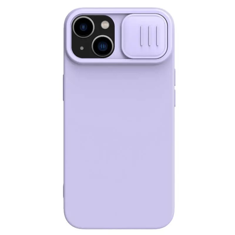 Nillkin CamShield zīdains silikona apvalks iPhone 15 Plus violets