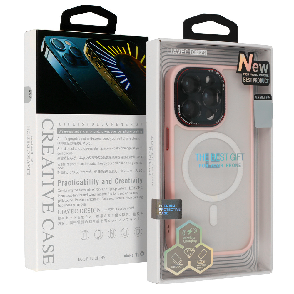 LK Magsafe viedtālruņa apvalks Iphone 15 Plus gaiši rozā