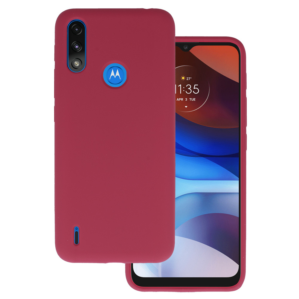 Viedtālruņa apvalks silikona Lite Motorola Moto E7 Power/E7i Power (m) - bordo (m)