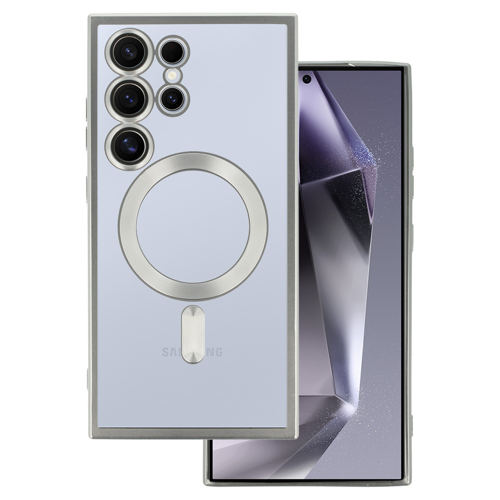 Viedtālruņa apvalks Magnētiskais sudrabains Samsung Galaxy S24