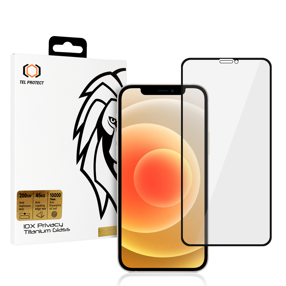 Privātuma aizsargstikls Tel Protect 10X Privacy Titanium paredzēts Iphone 12/12 Pro
