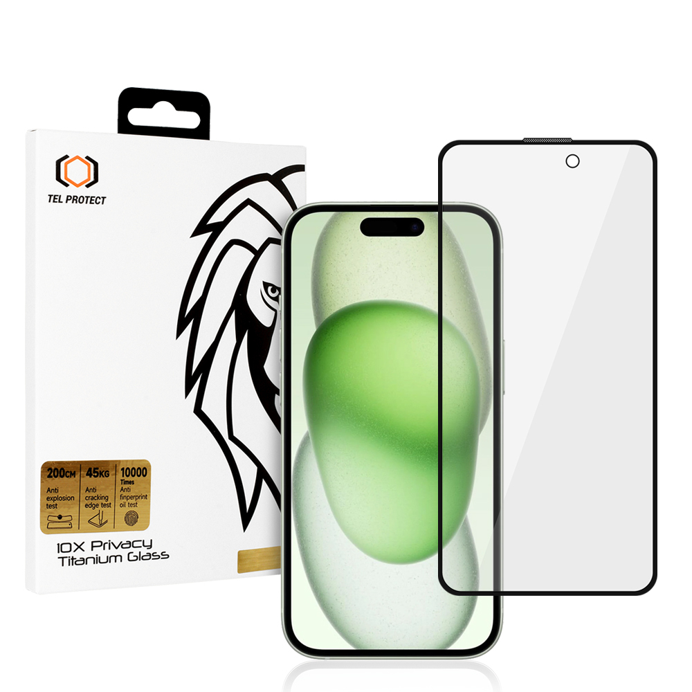 Aizsargstikls Tel Protect 10X Privacy Titanium iPhone 15 Plus