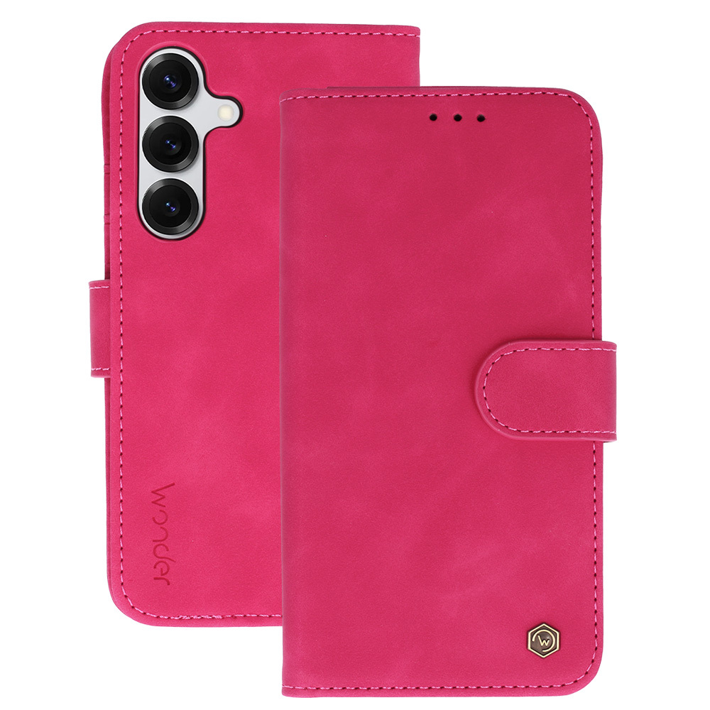 Wonder Fancy viedtālruņa apvalks Samsung Galaxy S25, fuksijas krāsas