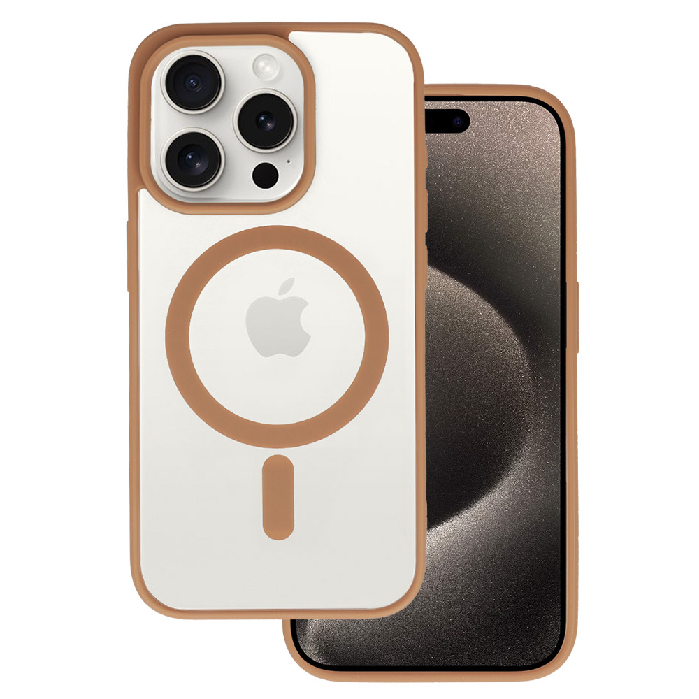 Akrila krāsains magnētiskais viedtālruņa apvalks Iphone 15 Pro tuksneša titāna