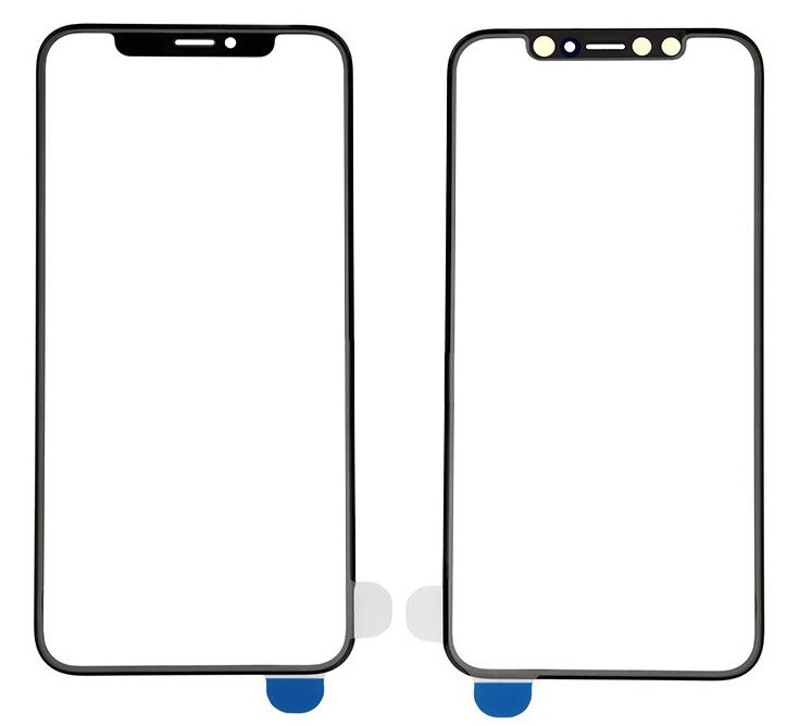 LCD ekrāna stikls Apple iPhone X/XS ar OCA melns V2 ORG