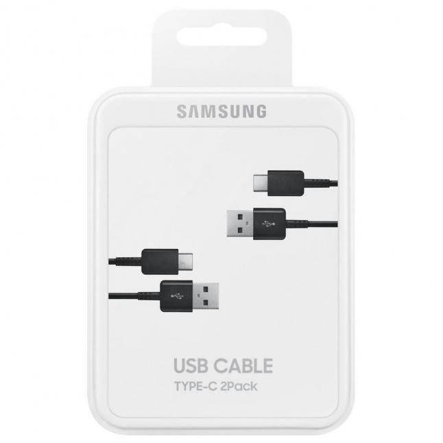 Samsung USB C kabelis 480Mbps 5A 1.5m (EP-DG930MBEGWW) - melns (komplekts, 2 gab.)