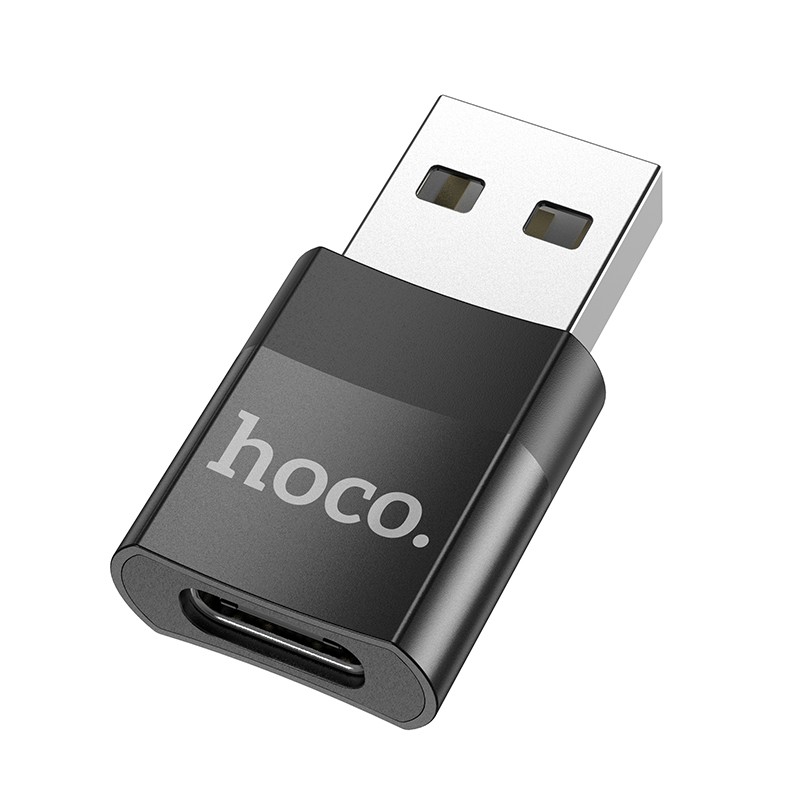 Adapteris Hoco UA17 USB-A uz Type-C melns