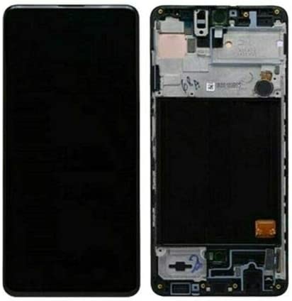LCD ekrāns Samsung A515 A51 ar skārienekrānu un melnu OLED rāmi (reālais izmērs)